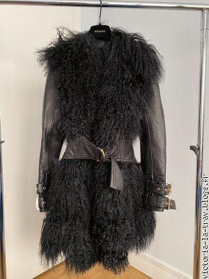 robe-manteau cuir Balmain, 1 tuerie avec cuissardes